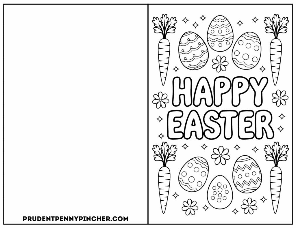 Free Printable Easter Cards to Color - Prudent Penny Pincher