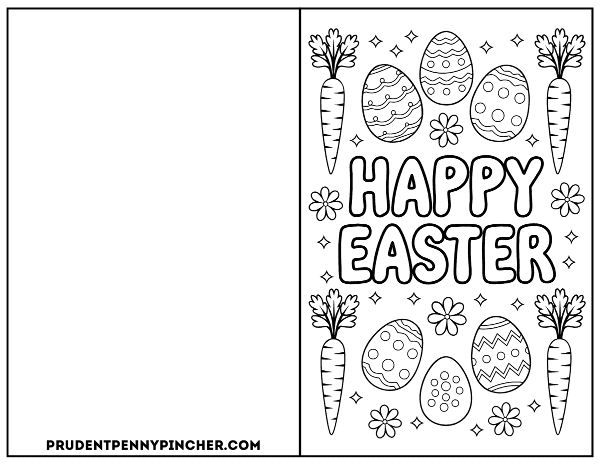 decorated eggs, carrots, flowers, and twinkling stars