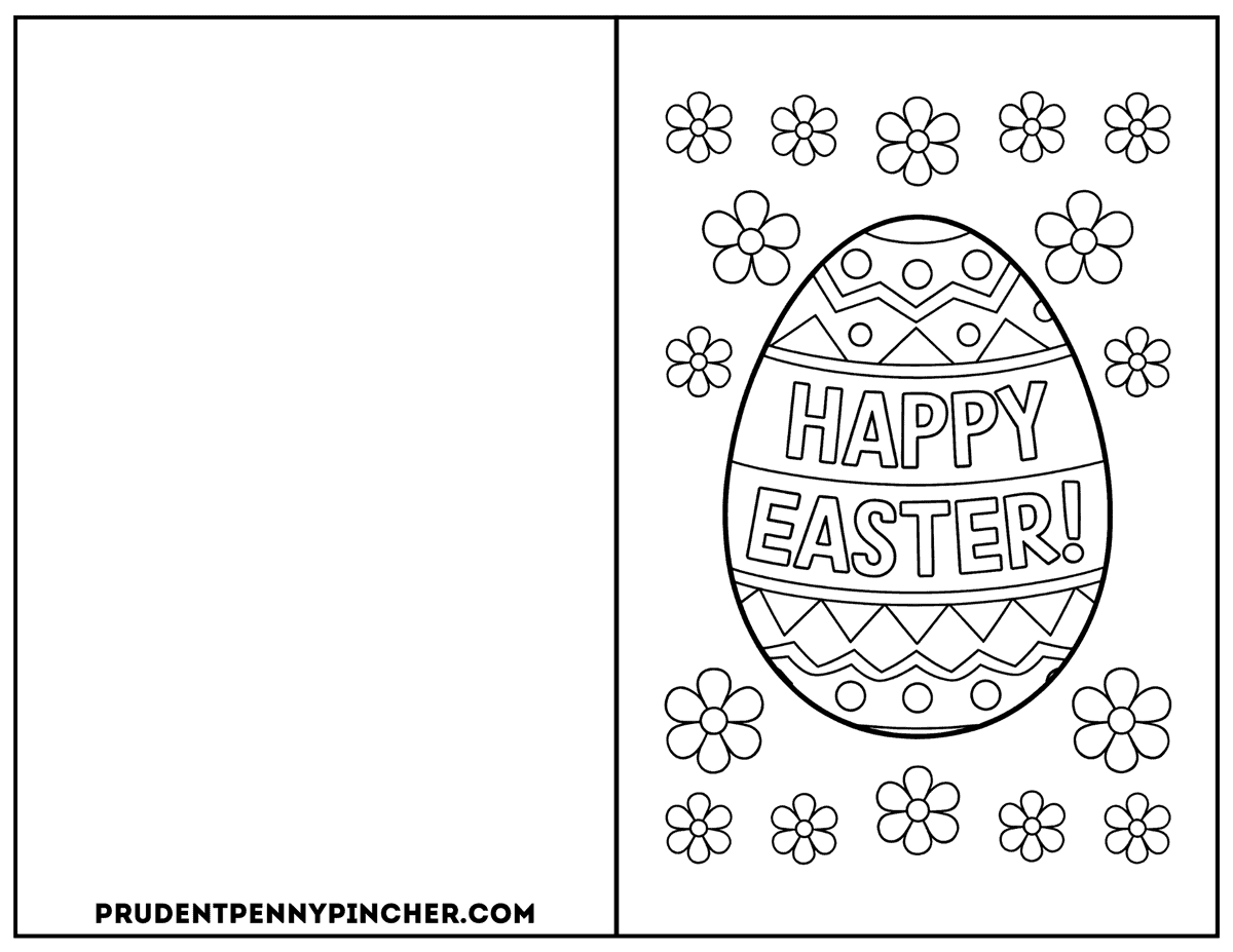 Floral Easter Egg Card to color