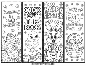 Free Printable Easter Bookmarks to Color - Prudent Penny Pincher
