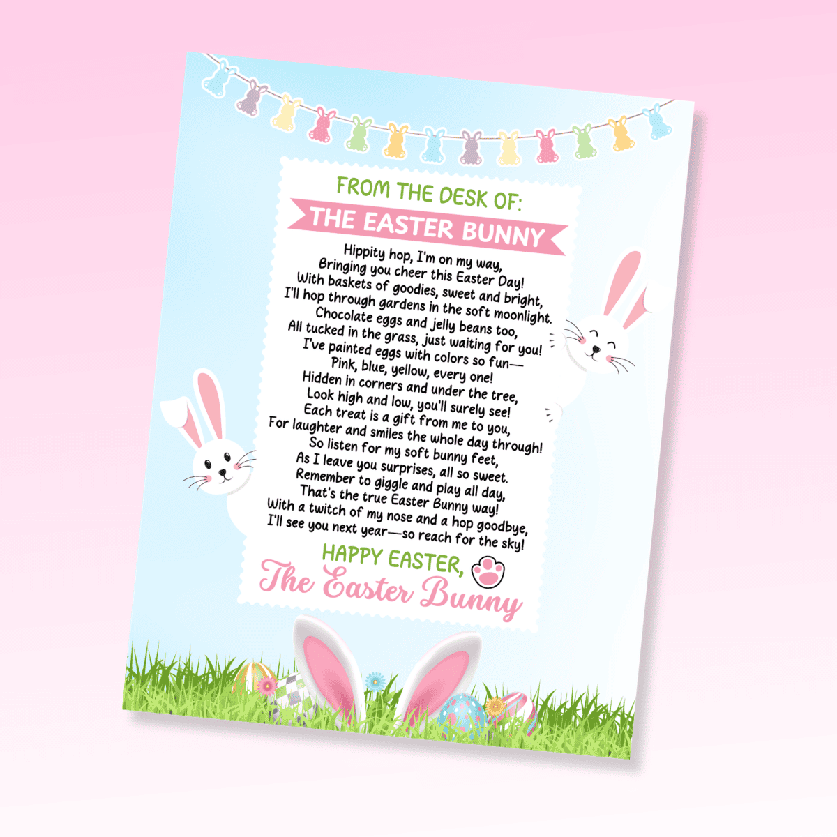 Free Printable Letter from the Easter Bunny - Prudent Penny Pincher