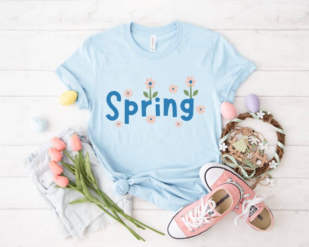 Spring Word with Floral Accents