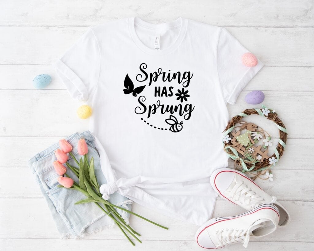 Spring Has Sprung SVG with Bee and Butterfly