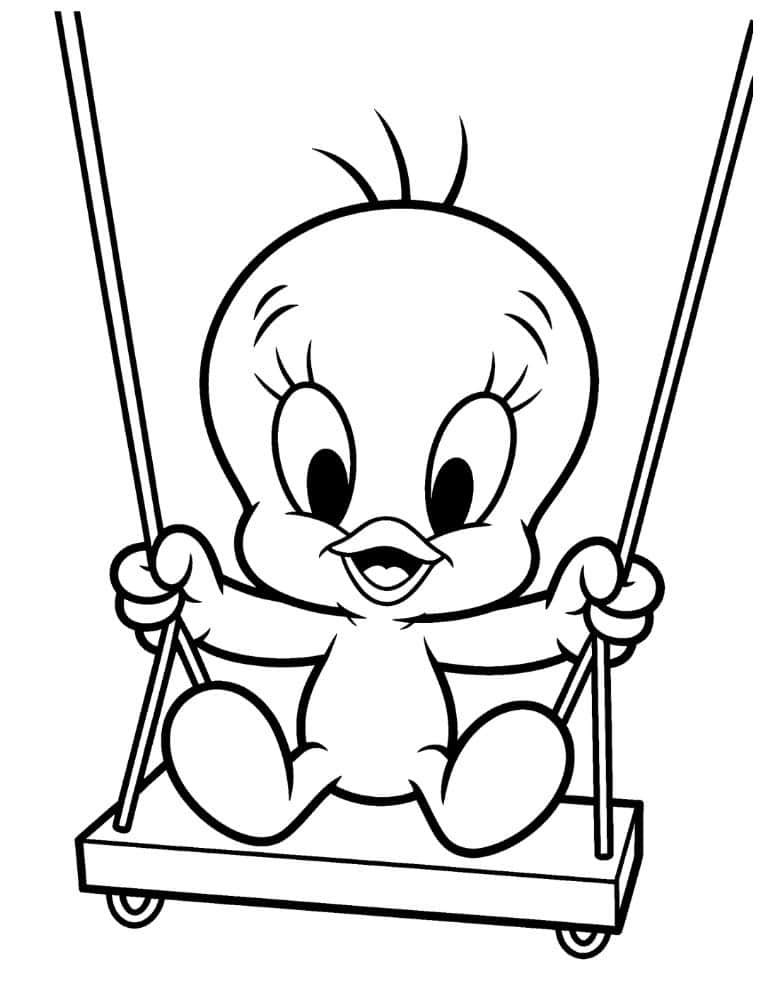 Cartoon bird coloring page