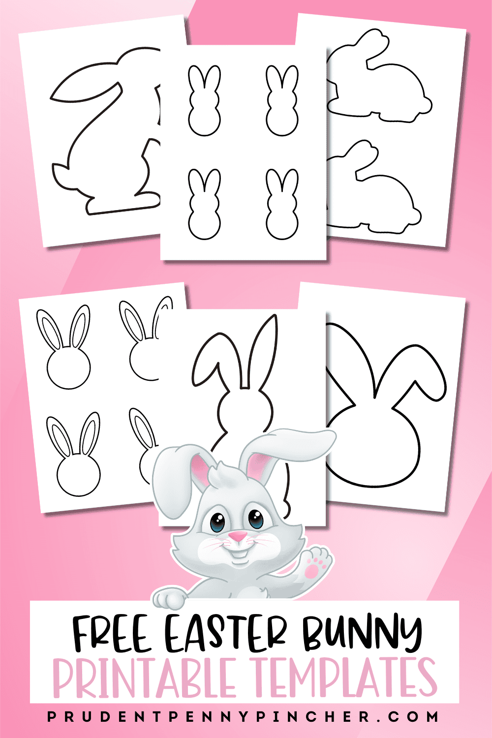Free Easter bunny printable templates with bunny outlines, ears, paw prints