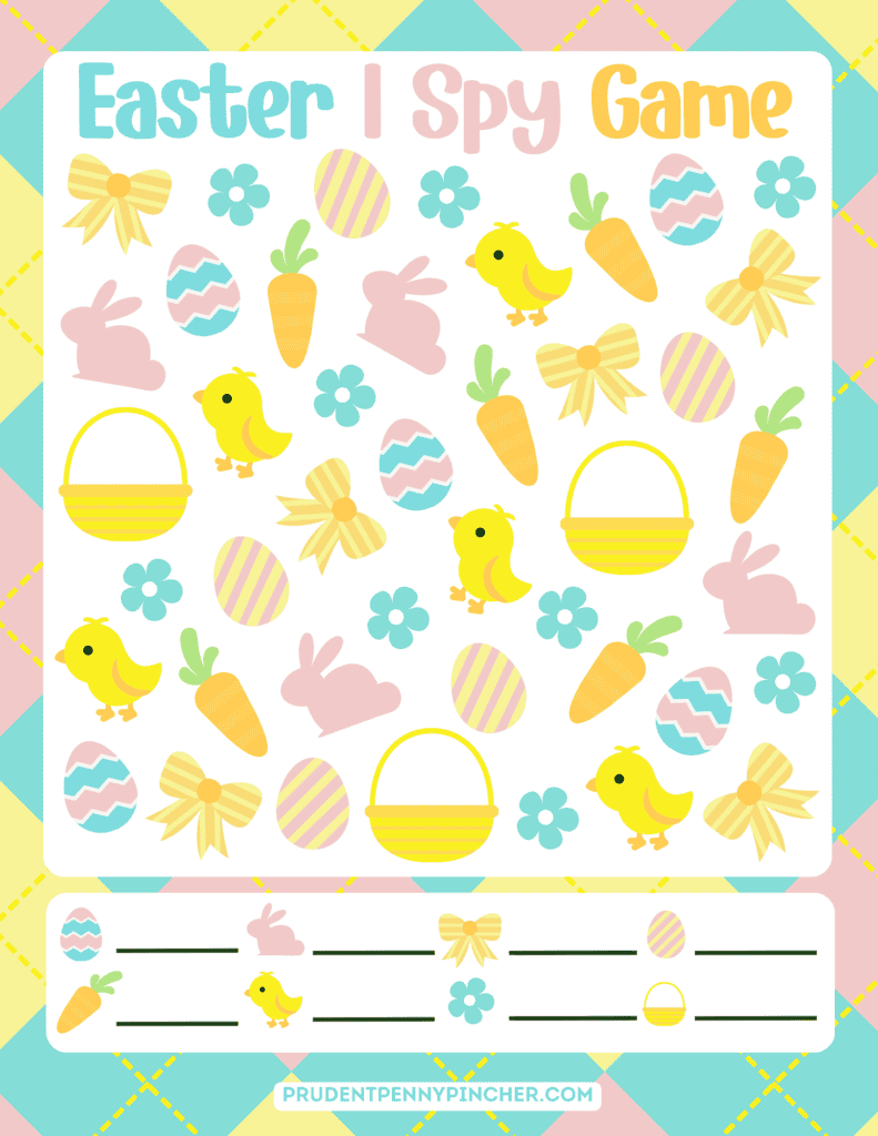 Free Printable Easter I Spy Game for Kids - Prudent Penny Pincher