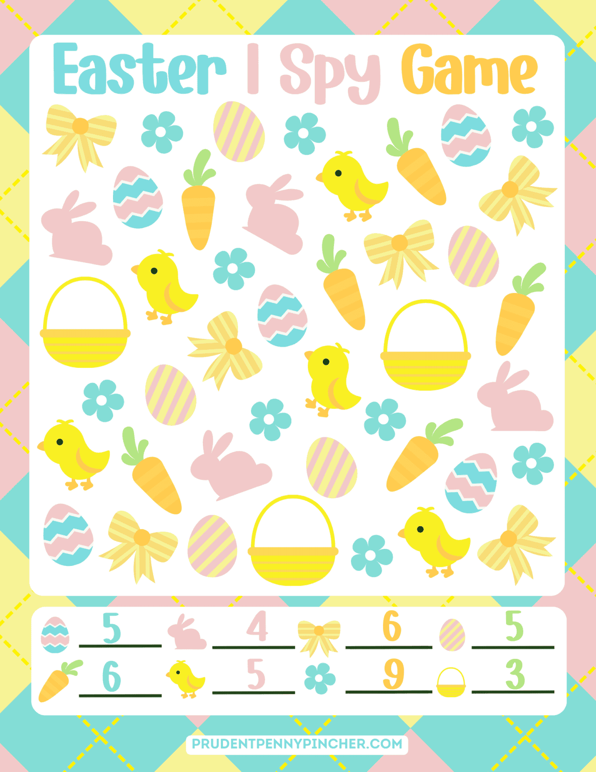 Free Printable Easter I Spy Game for Kids - Prudent Penny Pincher