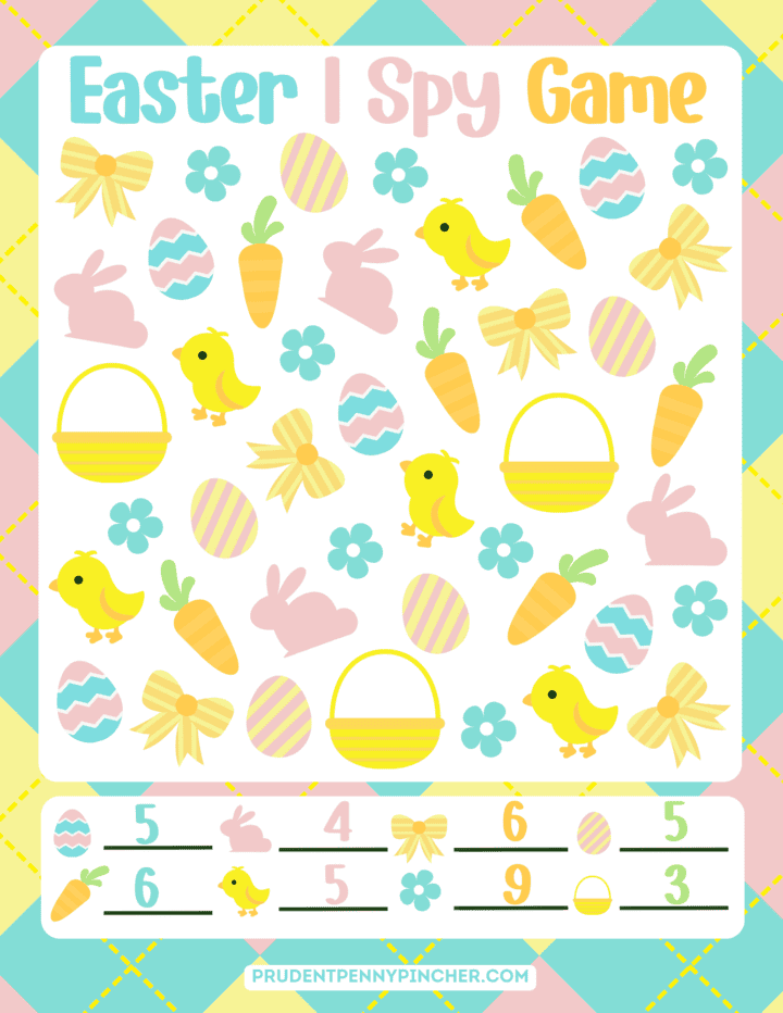 Free Printable Easter I Spy Game for Kids - Prudent Penny Pincher