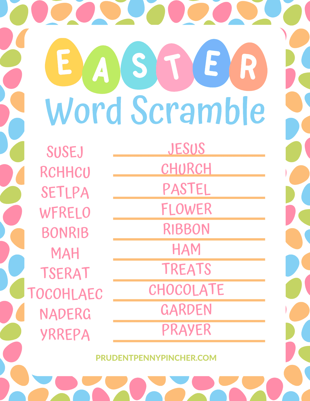 printable with unscrambled words