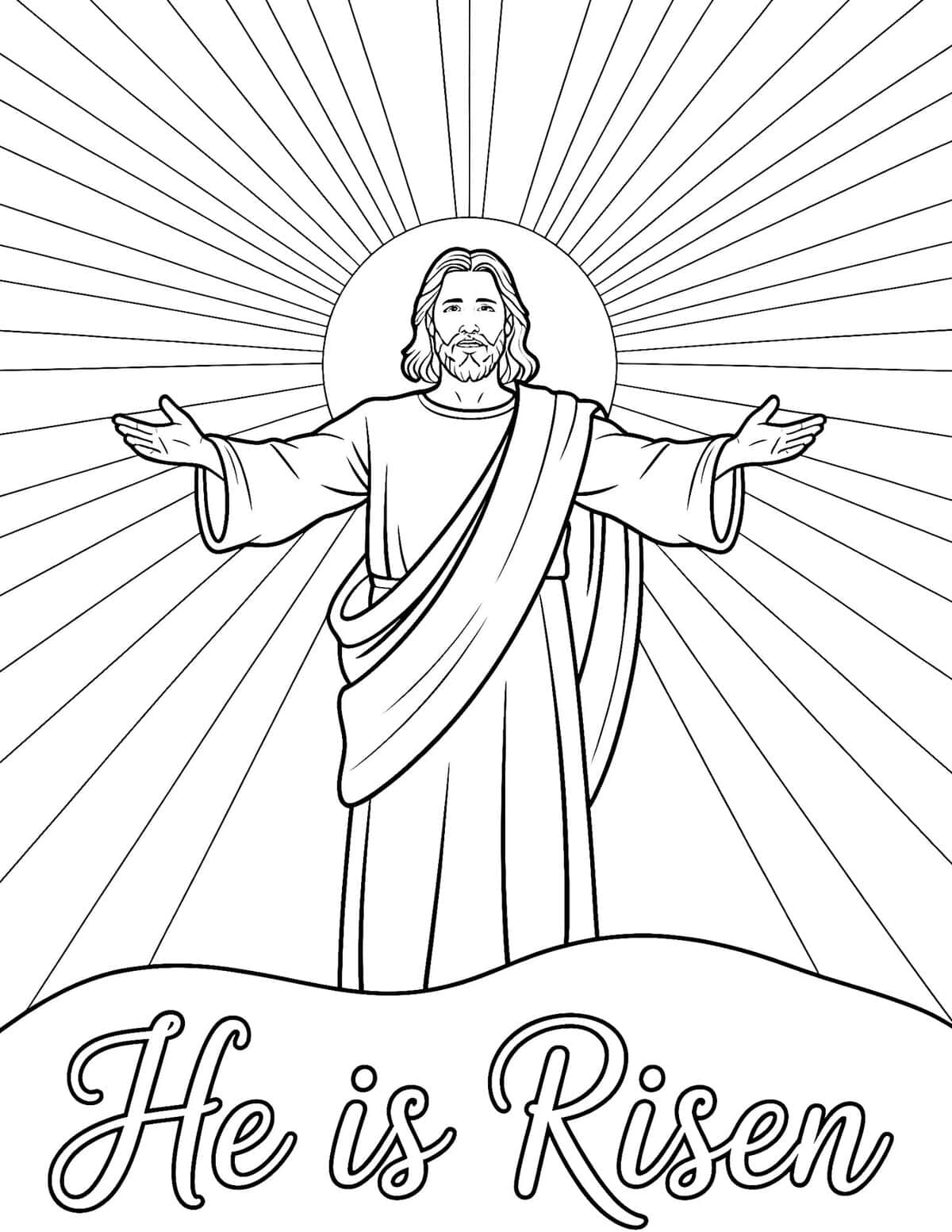 He Is Risen Jesus Coloring Page