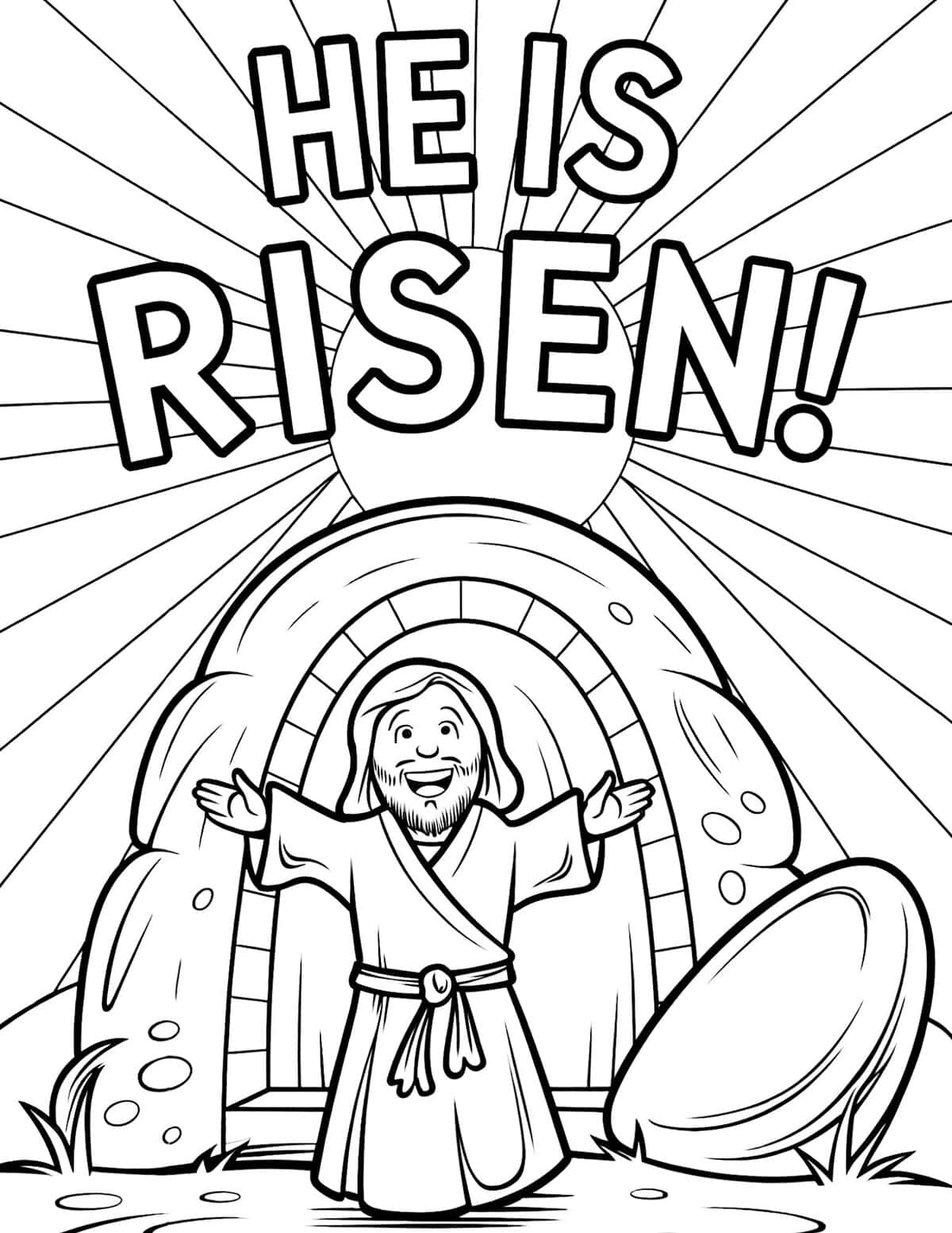 “He Is Risen!” Coloring Page