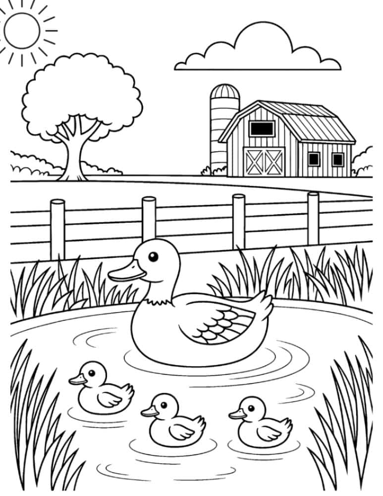 Farm coloring page