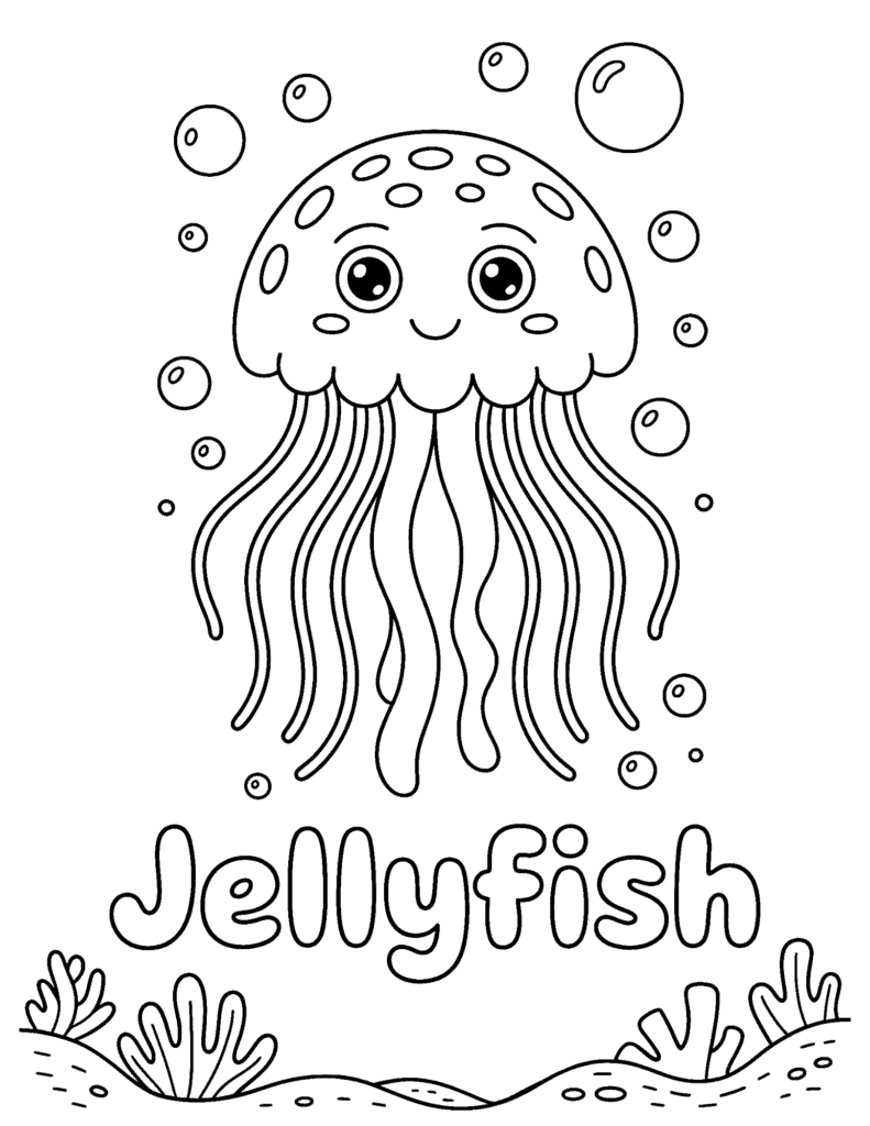 20 Free Printable Jellyfish Coloring Pages for Kids - Prudent Penny Pincher