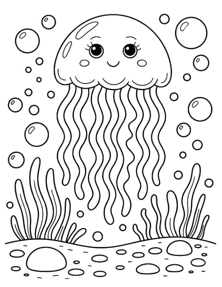 20 Free Printable Jellyfish Coloring Pages for Kids - Prudent Penny Pincher
