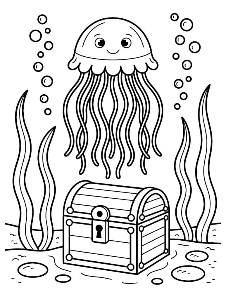 Jellyfish with Treasure Chest
