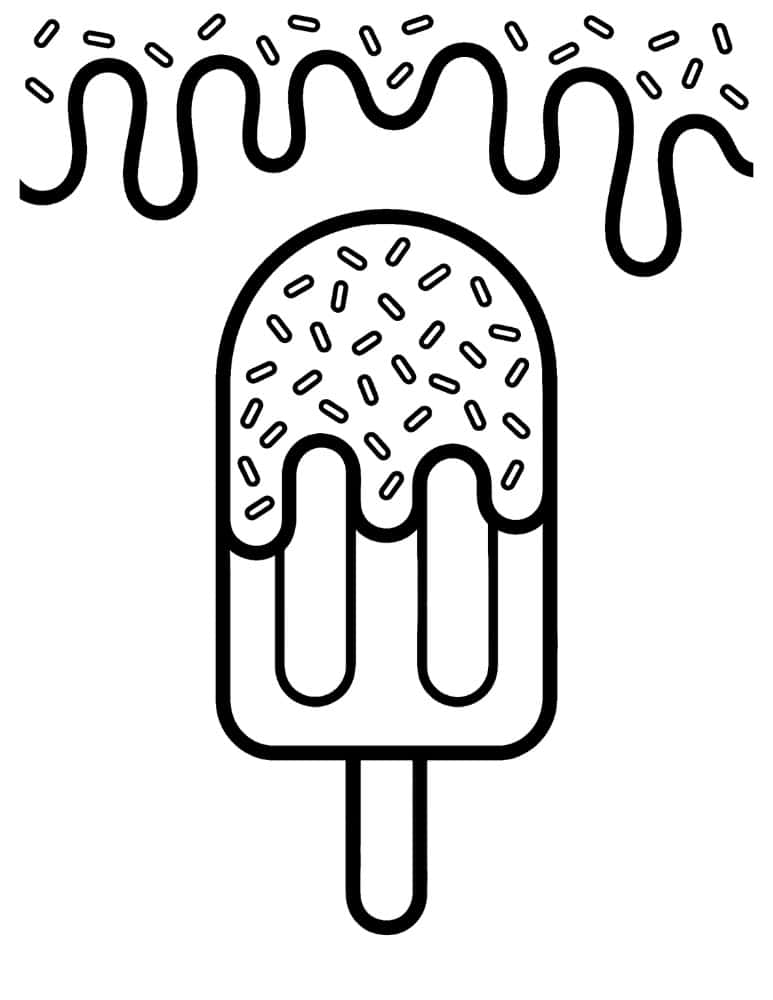 ice pop with dripping icing and sprinkles