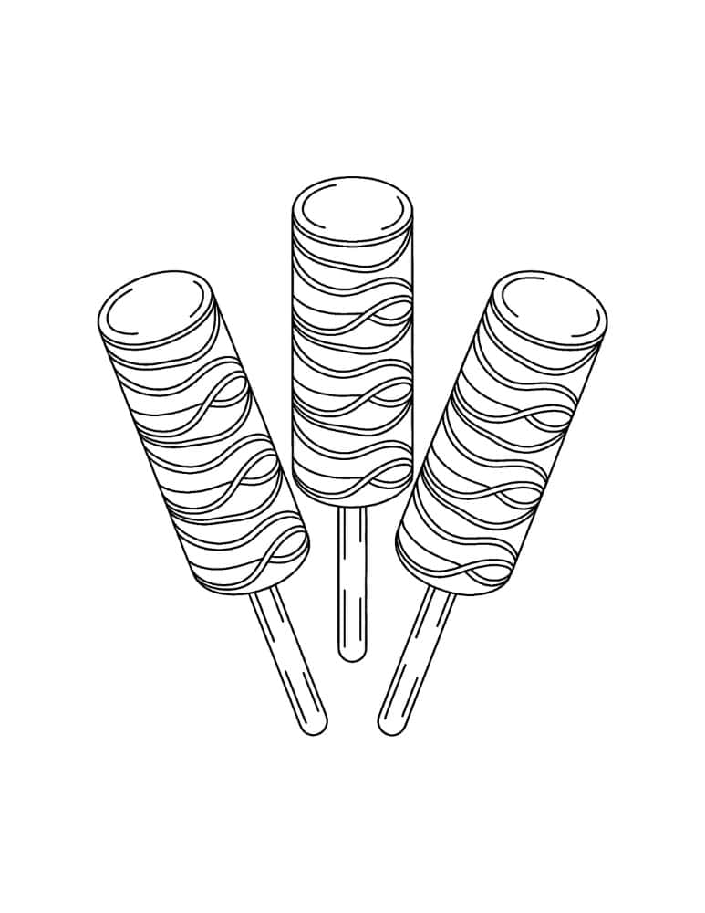 Three striped popsicles