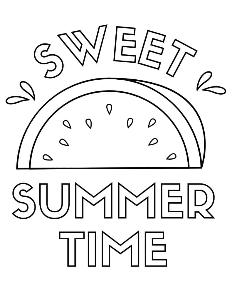 Sweet summer time coloring page
