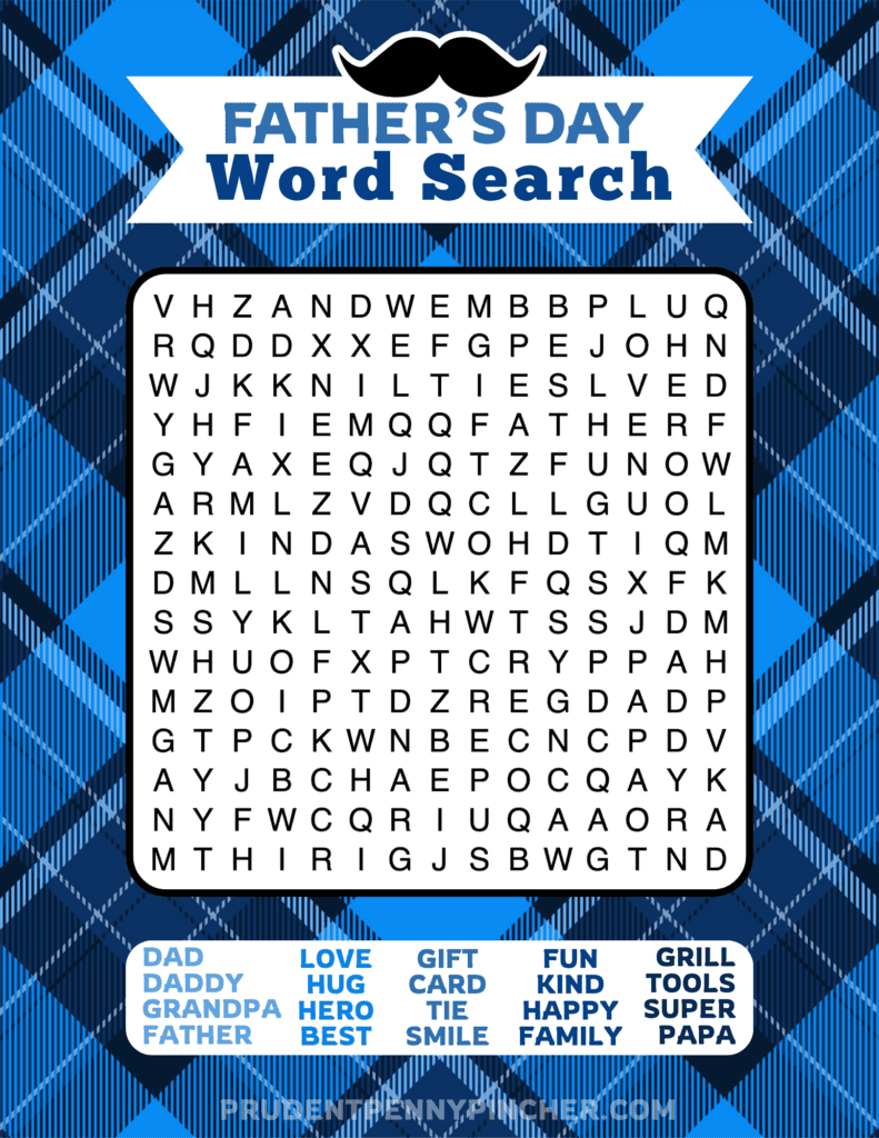 Hard Father’s Day word search