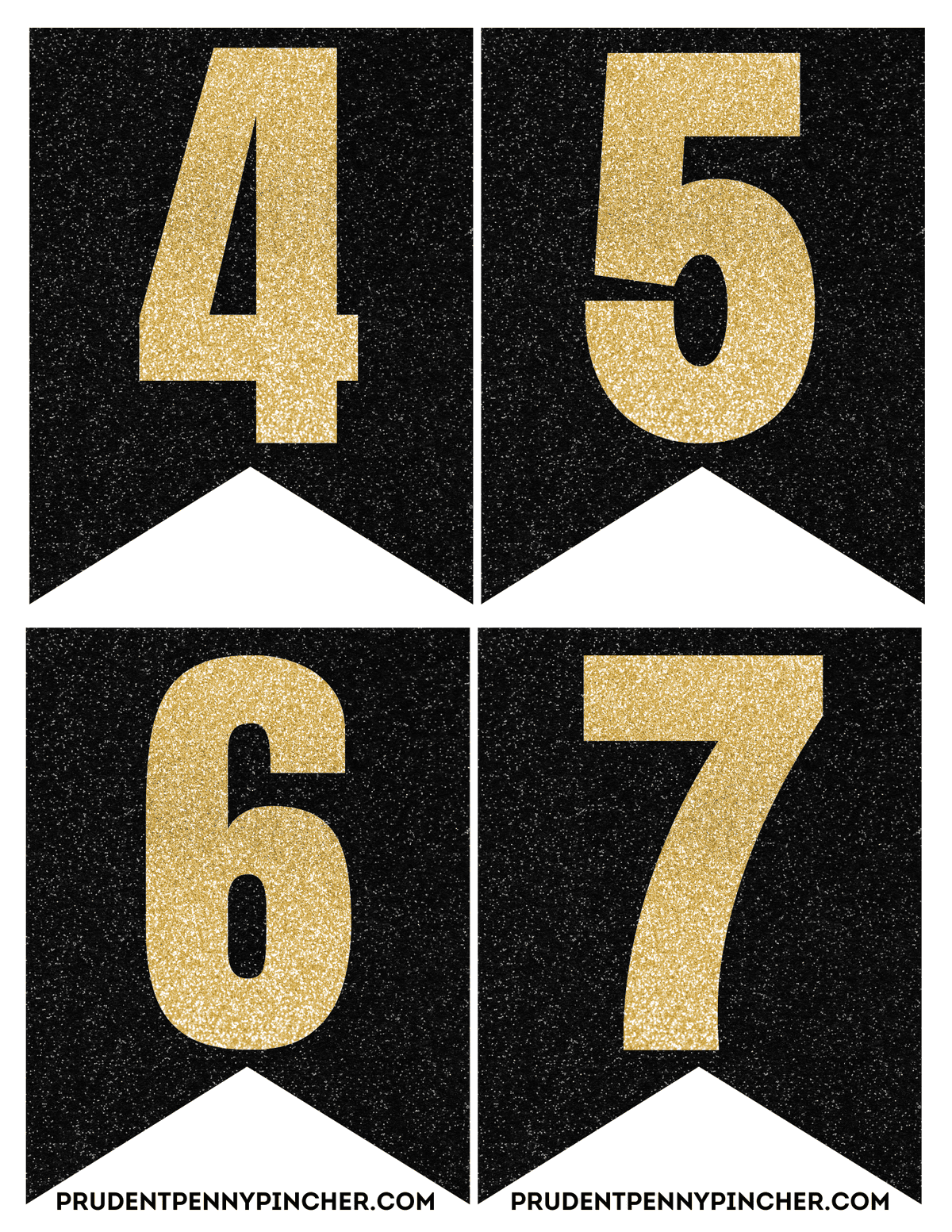 graduation banner number pennants 4, 5, 6, and 7
