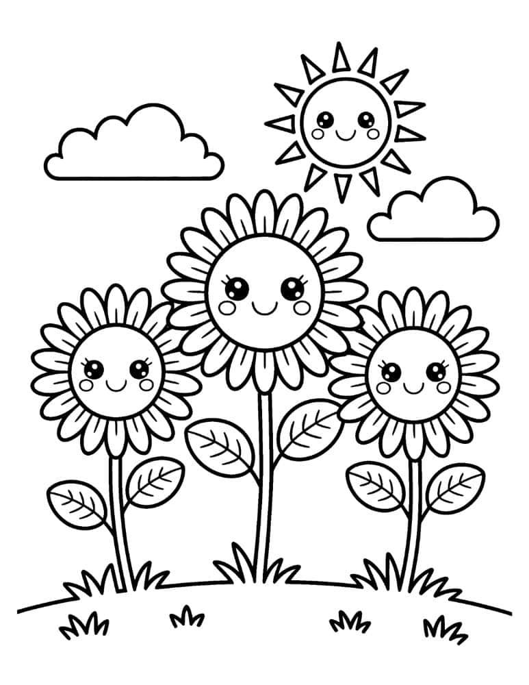 Sunflower coloring page