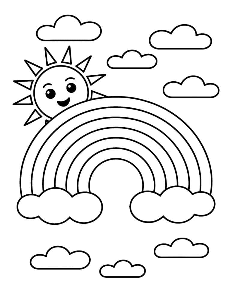 Rainbow coloring page