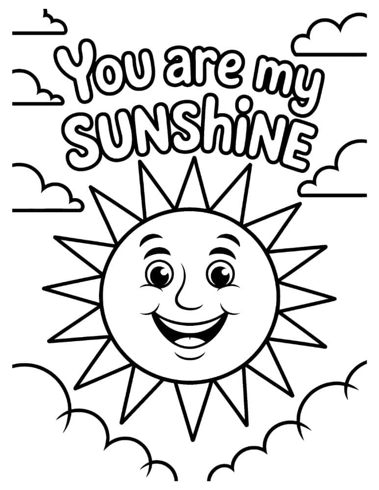 You Are My Sunshine coloring page