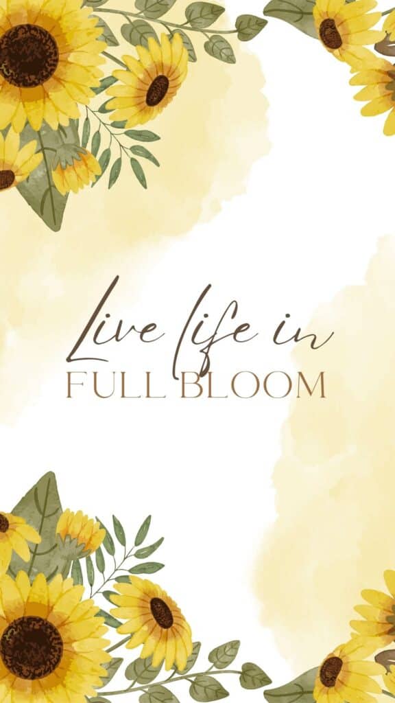 elegant watercolor sunflower quote wallpaper