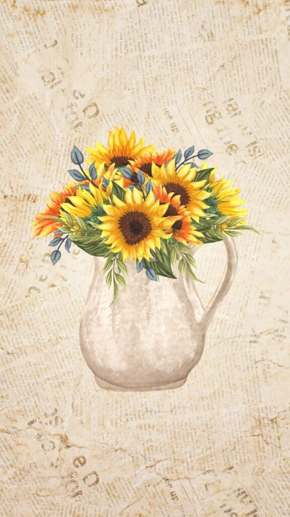 sunflower pitcher wallpaper