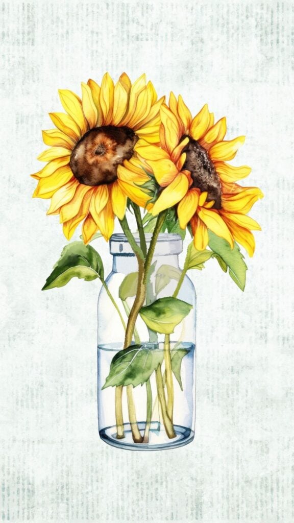 sunflower jar wallpaper