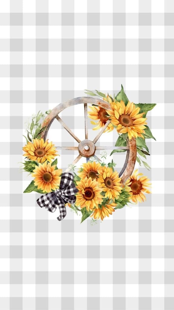 farmhouse sunflower wheelbarrow wreath