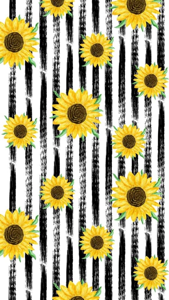 modern black and white sunflower wallpaper