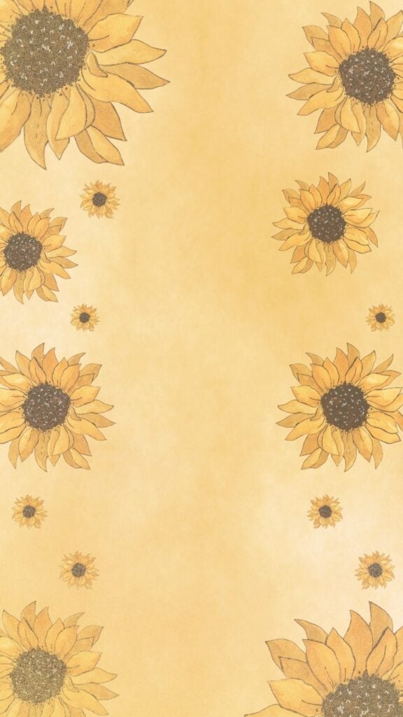 vintage sunflower phone background