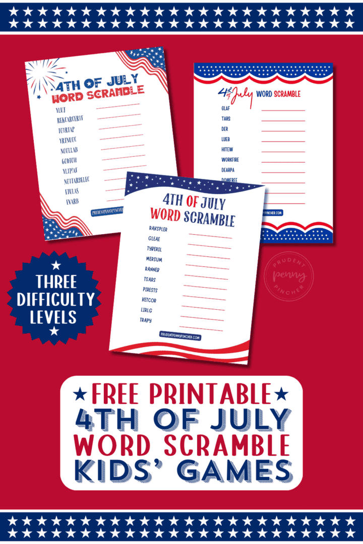 Free Printable 4th of July Word Scramble for Kids - Prudent Penny Pincher