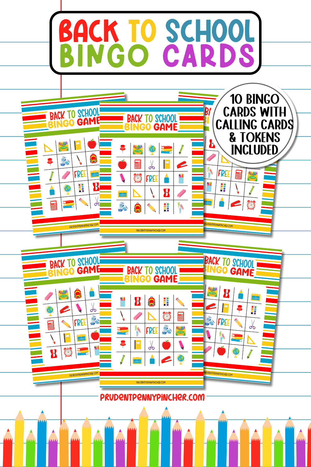 a collage of free printable back to school bingo cards