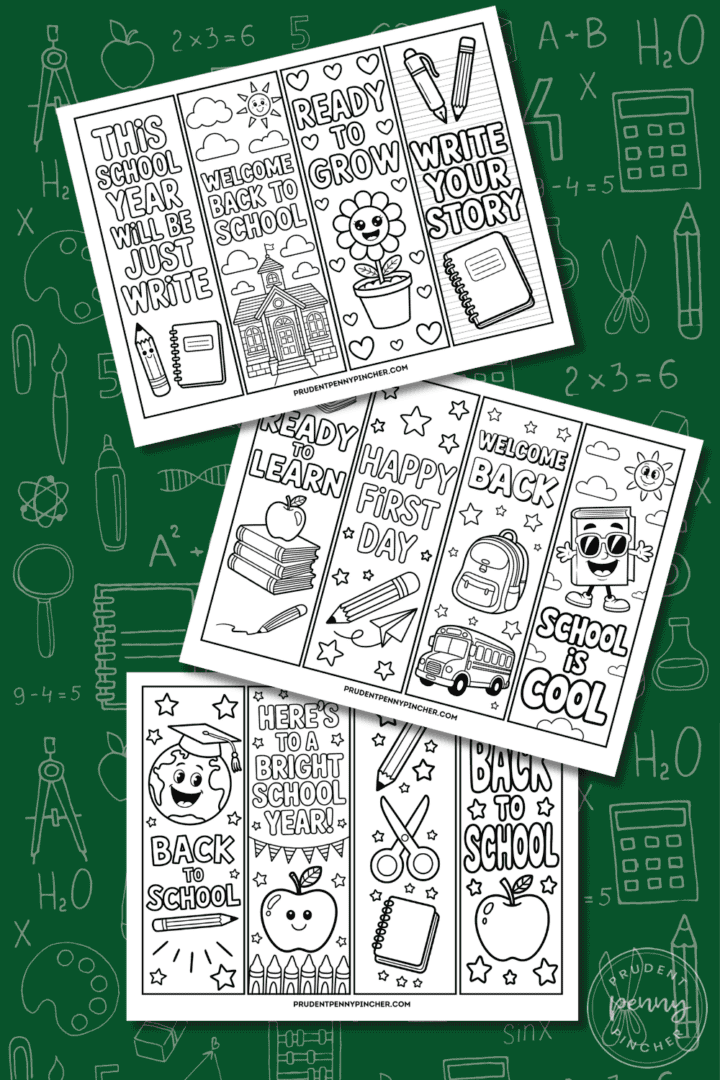 Free Printable Back to School Bookmarks to Color for Kids - Prudent ...
