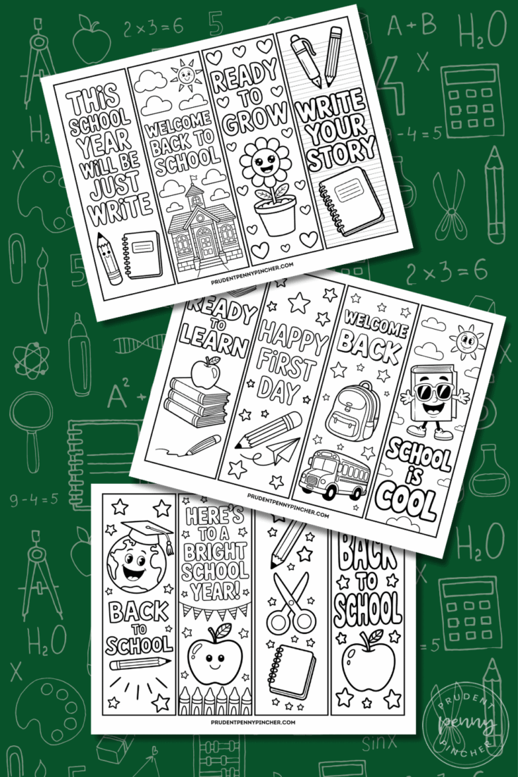 Free Printable Back to School Bookmarks to Color for Kids - Prudent ...