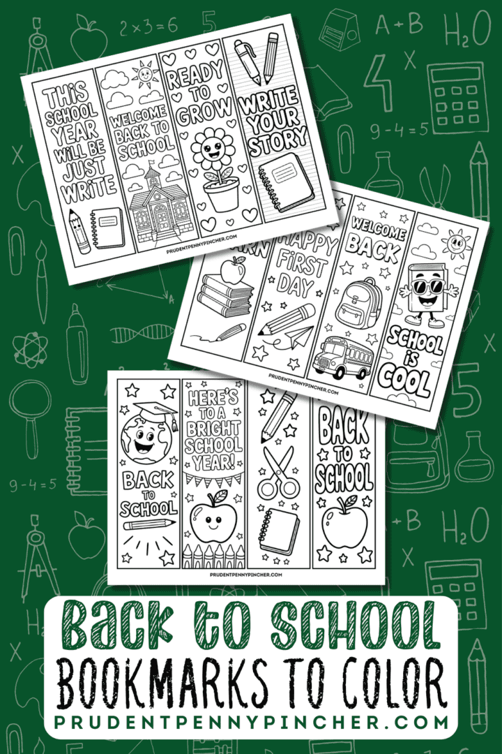 Free Printable Back to School Bookmarks to Color for Kids - Prudent ...