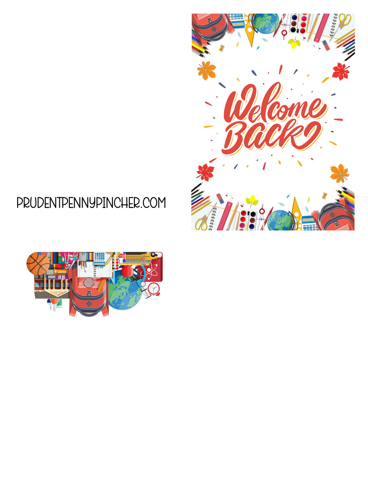 School Supplies Welcome Back Card
