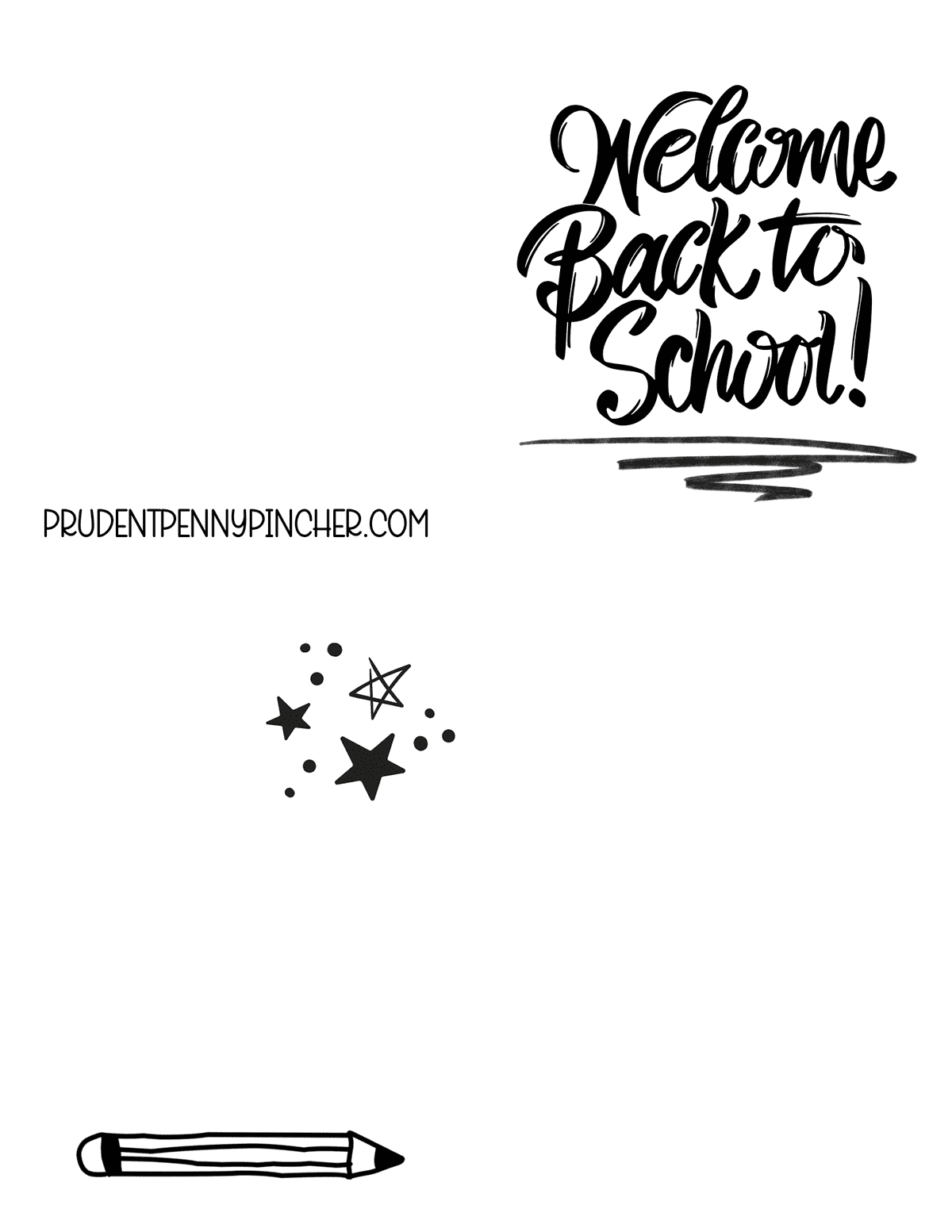 Simple Black-and-White Welcome Back Card