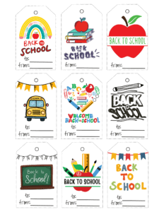 Free Printable Back to School Gift Tags - Prudent Penny Pincher