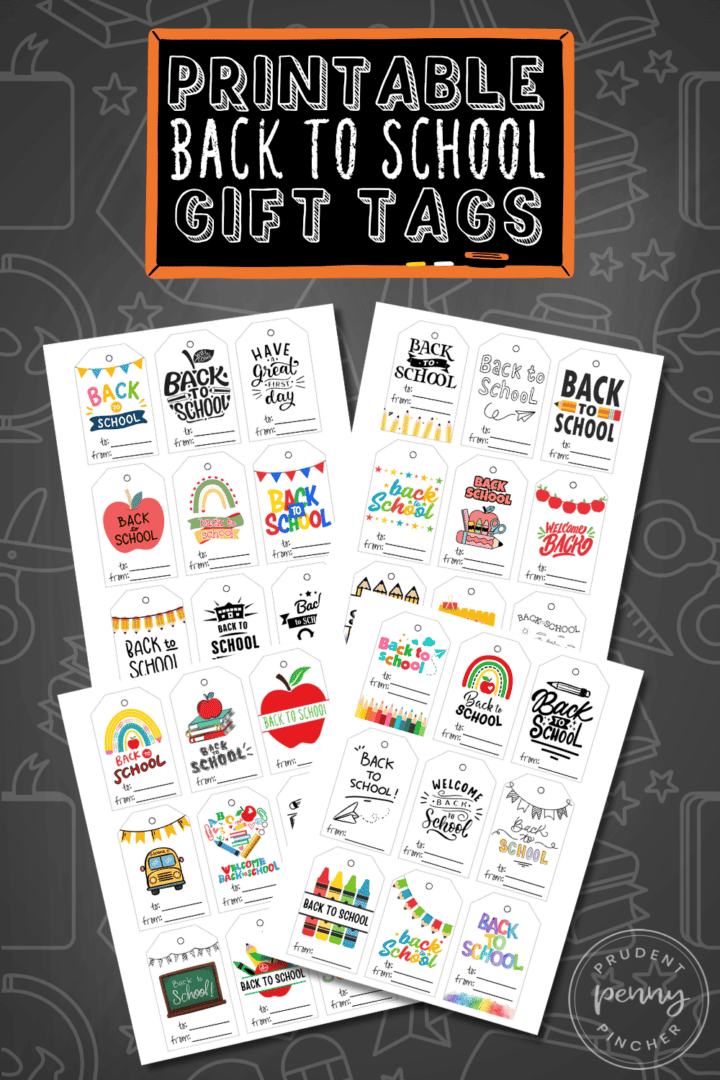Free Printable Back to School Gift Tags - Prudent Penny Pincher