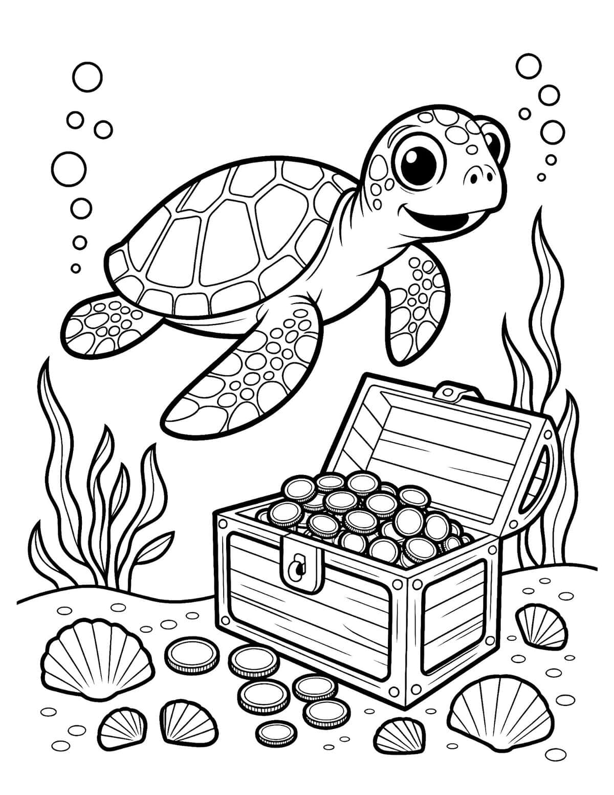 underwater treasure chest scene