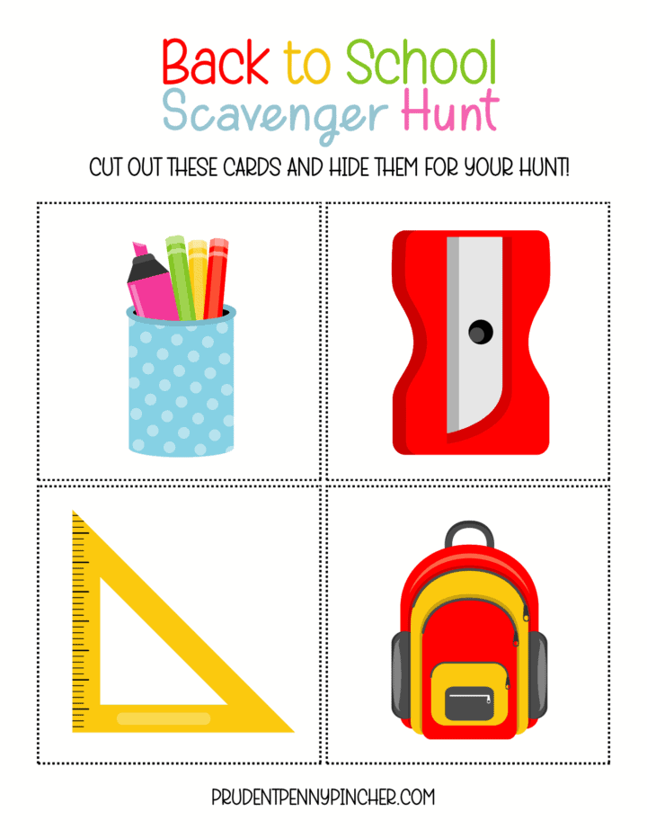 Free Printable Back to School Scavenger Hunt for Kids - Prudent Penny ...
