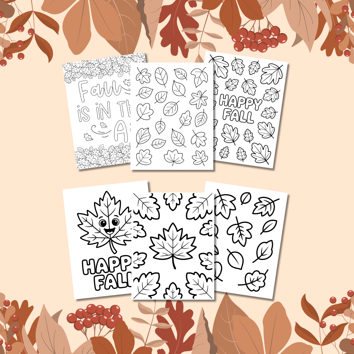 fall leaves coloring pages