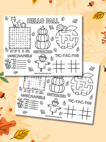 Free Printable Fall Activity Placemat Pages