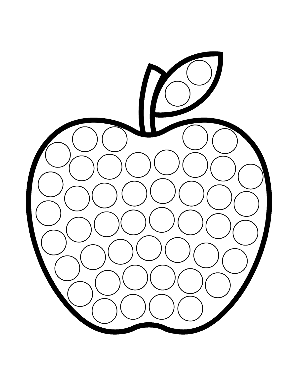 printable apple dot marker worksheet for kids