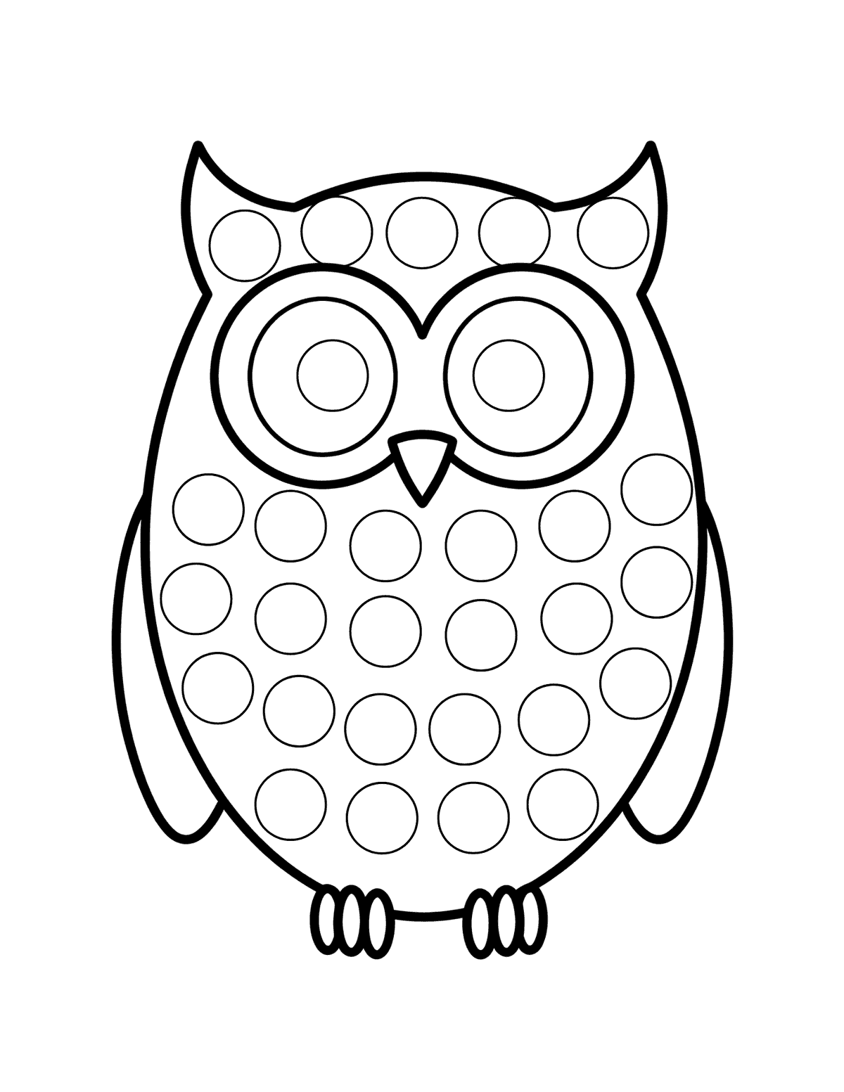 owl dot marker worksheet for kids