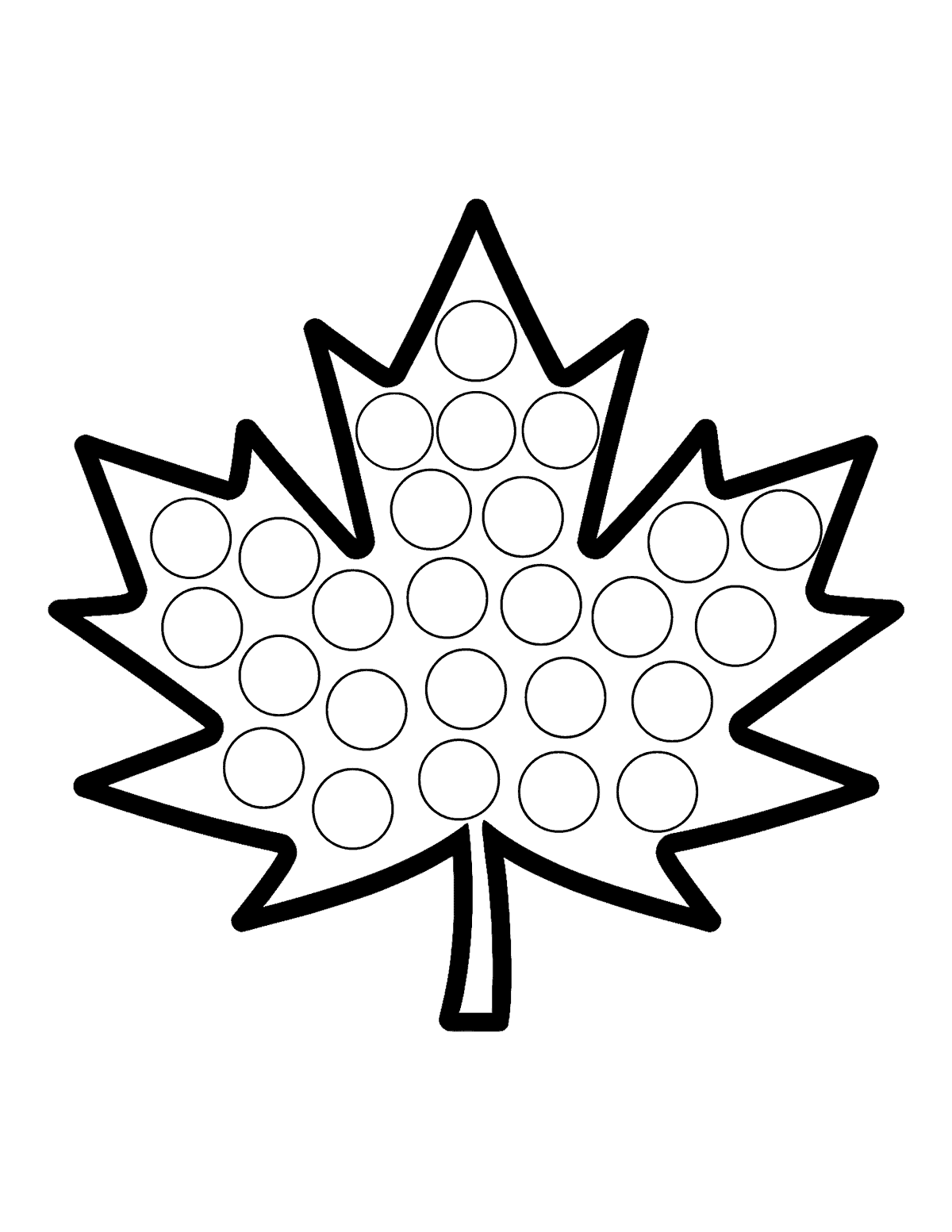 maple leaf dot marker printable for kids