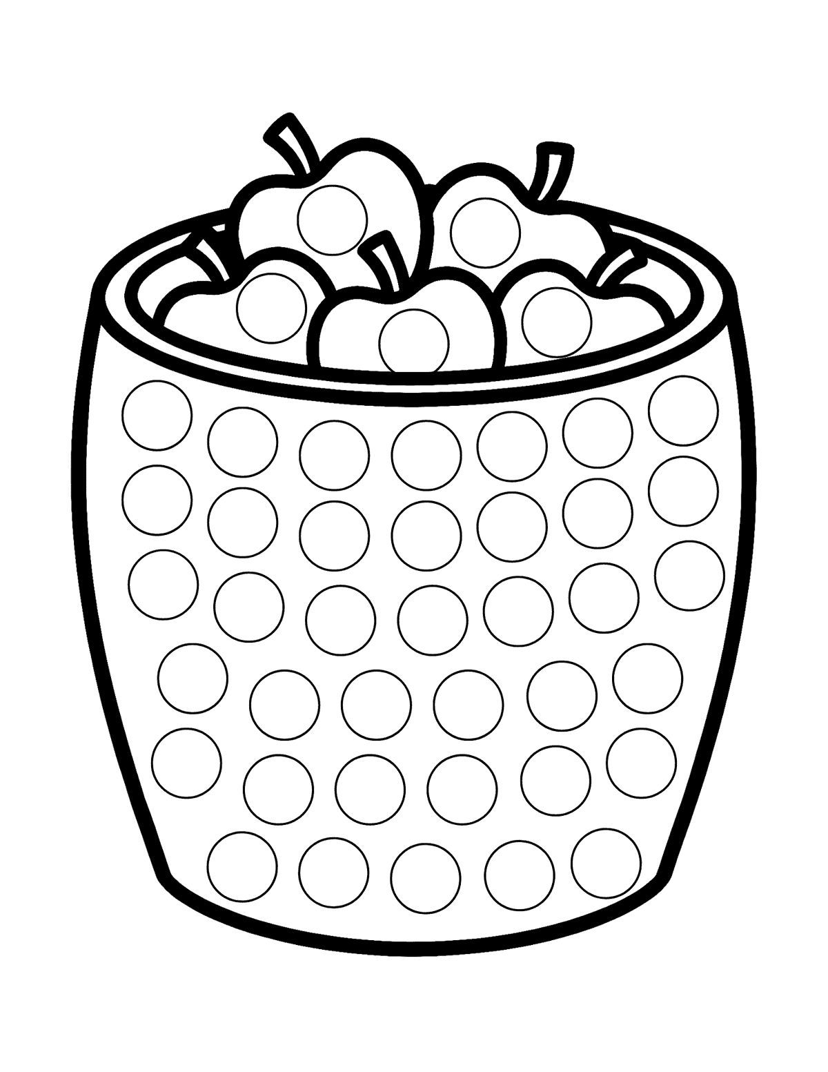 Basket of Apples Dot Marker Page